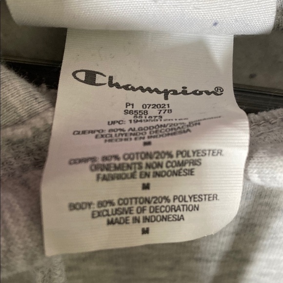 Champion Gray Hoodie Size Medium Casual Pullover - Picture 5 of 8